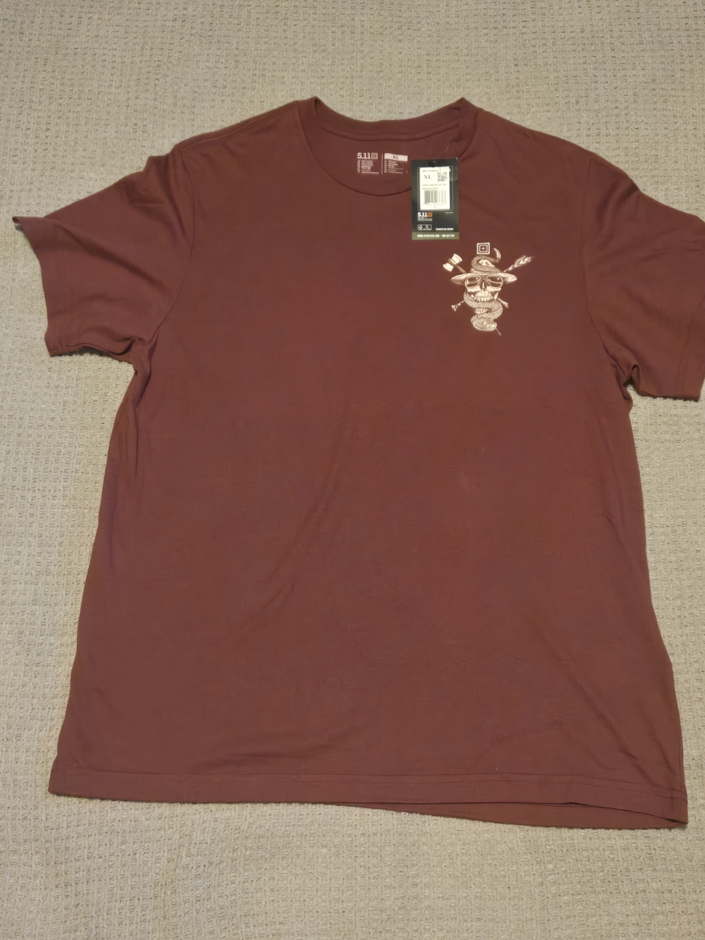 5.11 Tactical Men’s Short Sleeve Crew T-Shirt in Maroon